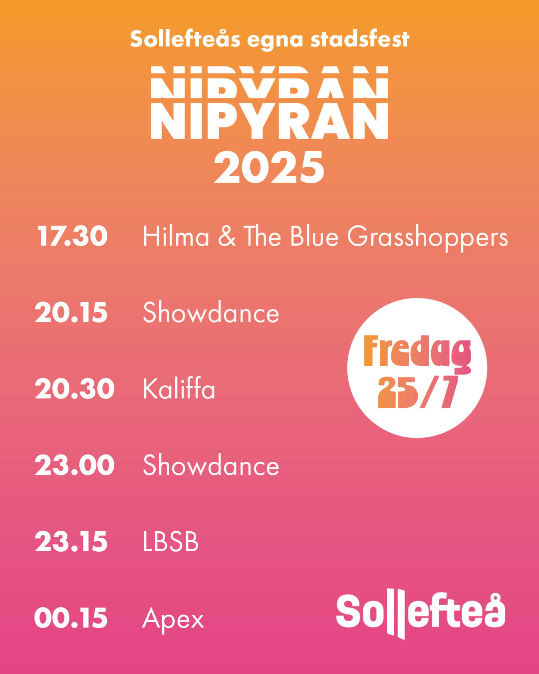 Nipyran fredag schema 2025
